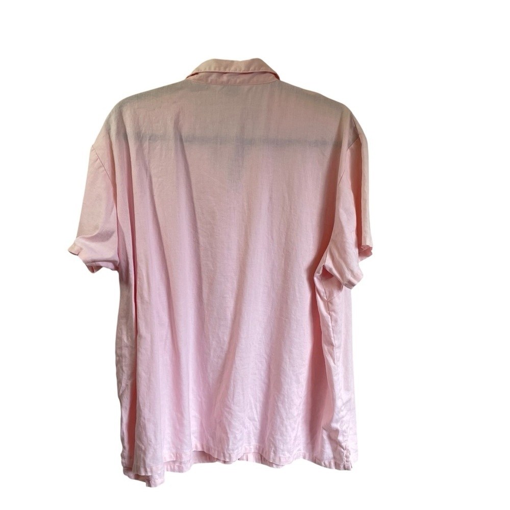 L.L. Bean Light Pink Linen Casual Button Down Shirt - Picture 2 of 5